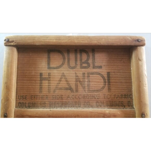 Vintage Washboard DUBL HANDI Columbus Washboard Co. Columbus Ohio 8.5"X18" - Picture 3 of 4